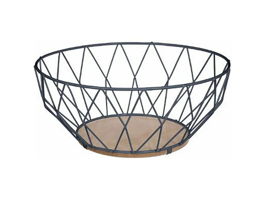 Cesta de Metal "Rombo" 28cm Gris Tendencia & Decoración