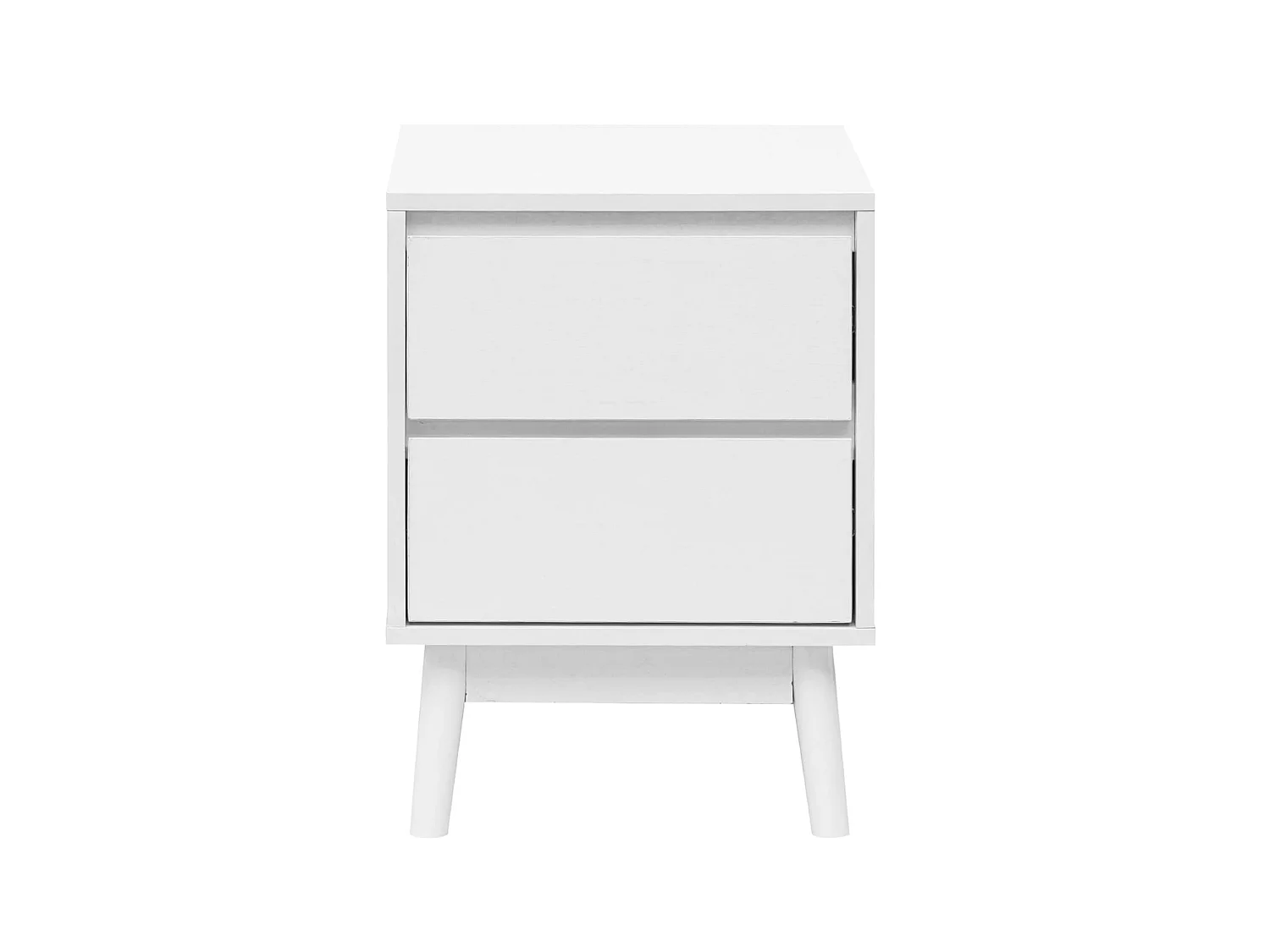 Table de Chevet 2 Tiroirs Polyvalente Blanc MDF Style Scandinave