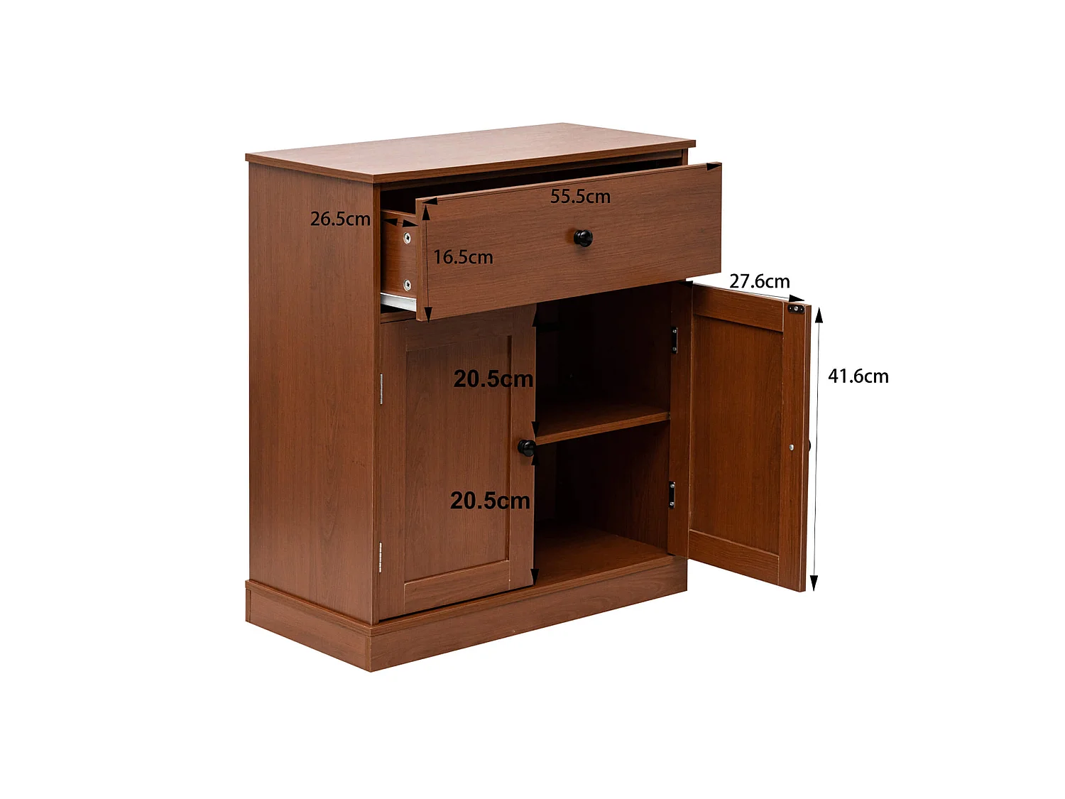 Armoire Polyvalente avec Tiroir 2 Portes Marron pour Salle de Bain Entrée Cuisine