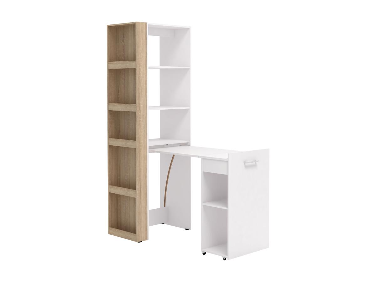 Wohnwand mit Schreibtisch - beliebig kombinierbar - 10 Regalfächer - Holzfa günstig online kaufen