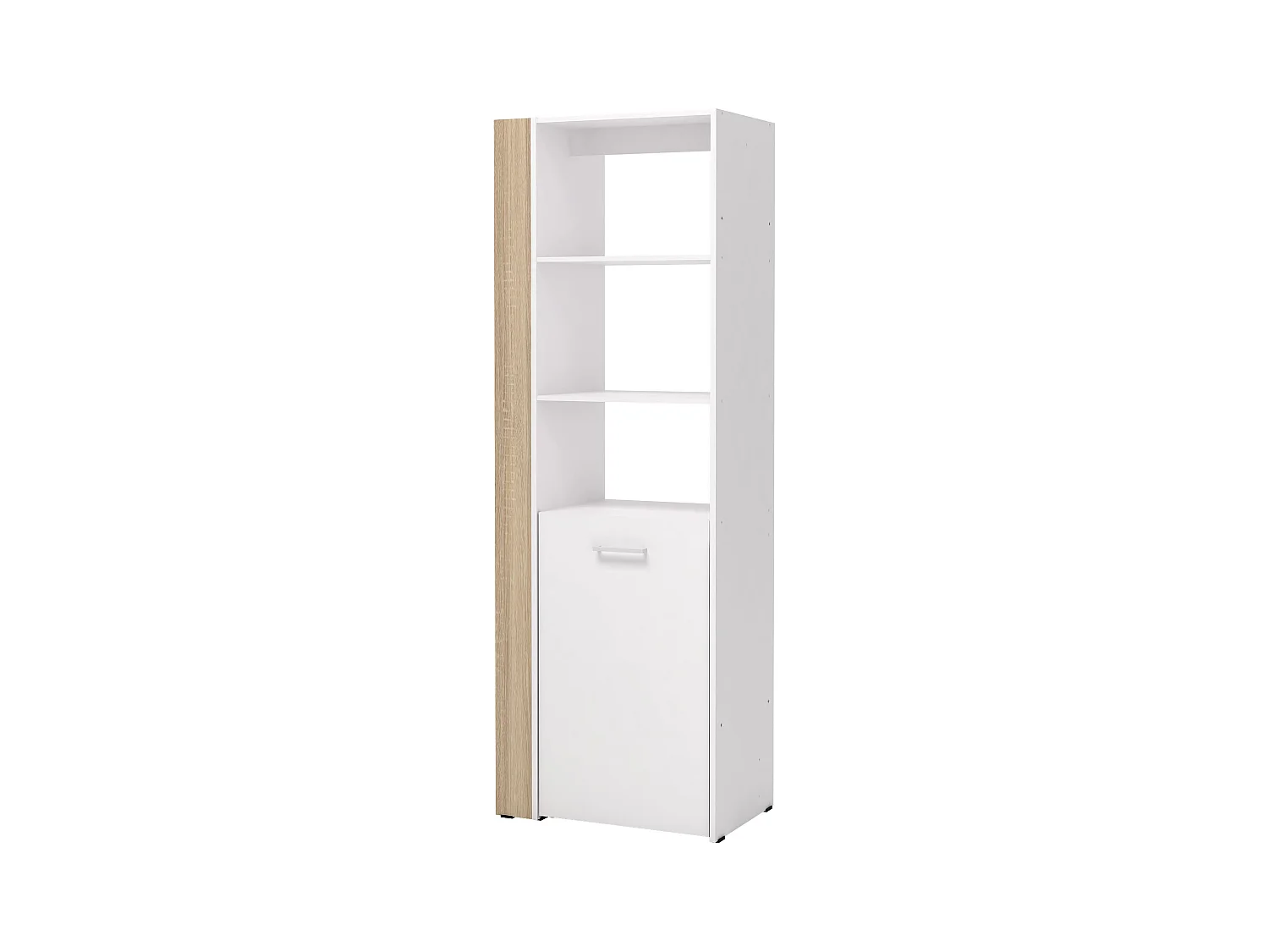 Mueble biblioteca modular - 10 estantes - Color: natural y blanco - TUPELIO