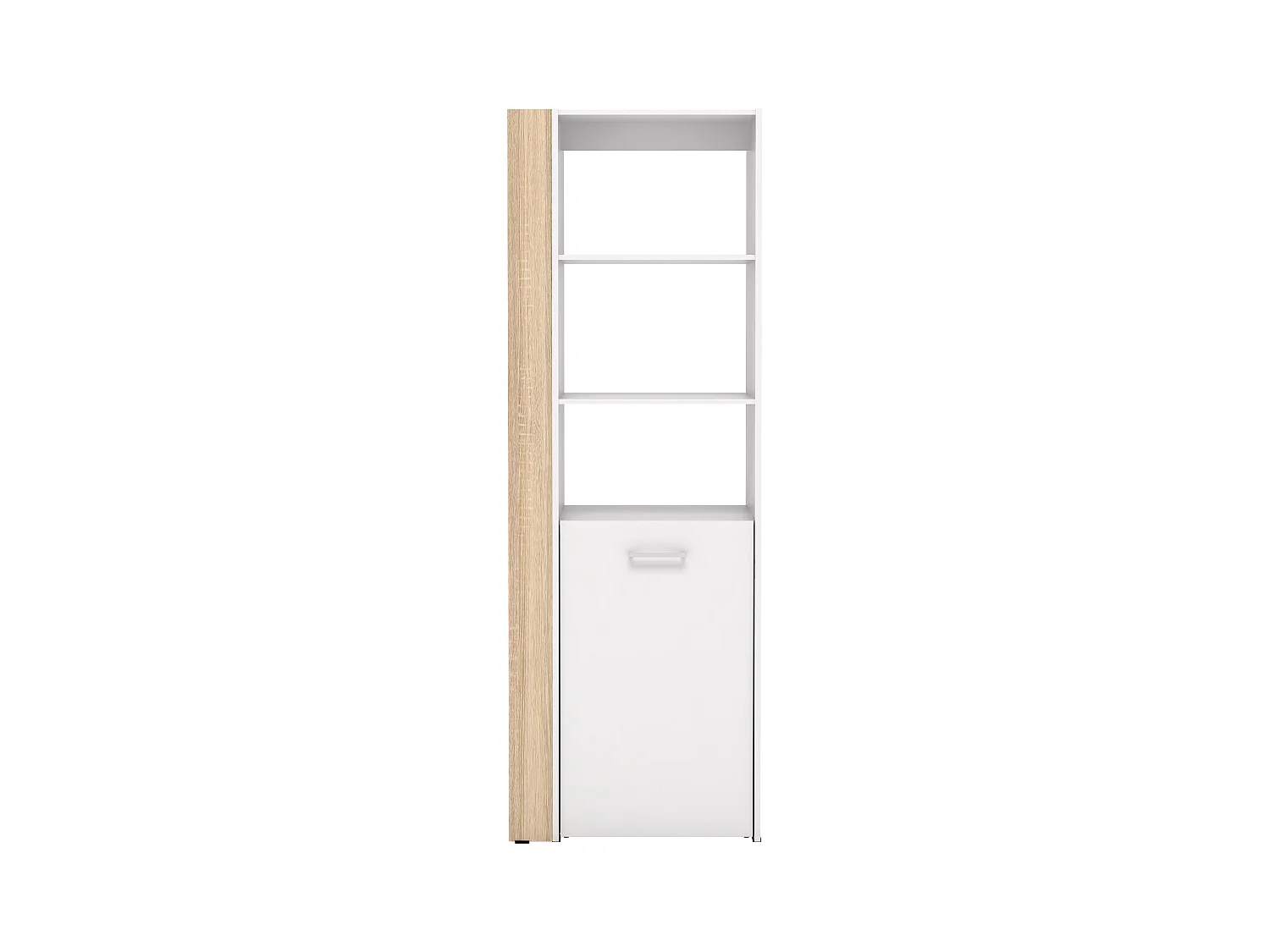 Mueble biblioteca modular - 10 estantes - Color: natural y blanco - TUPELIO