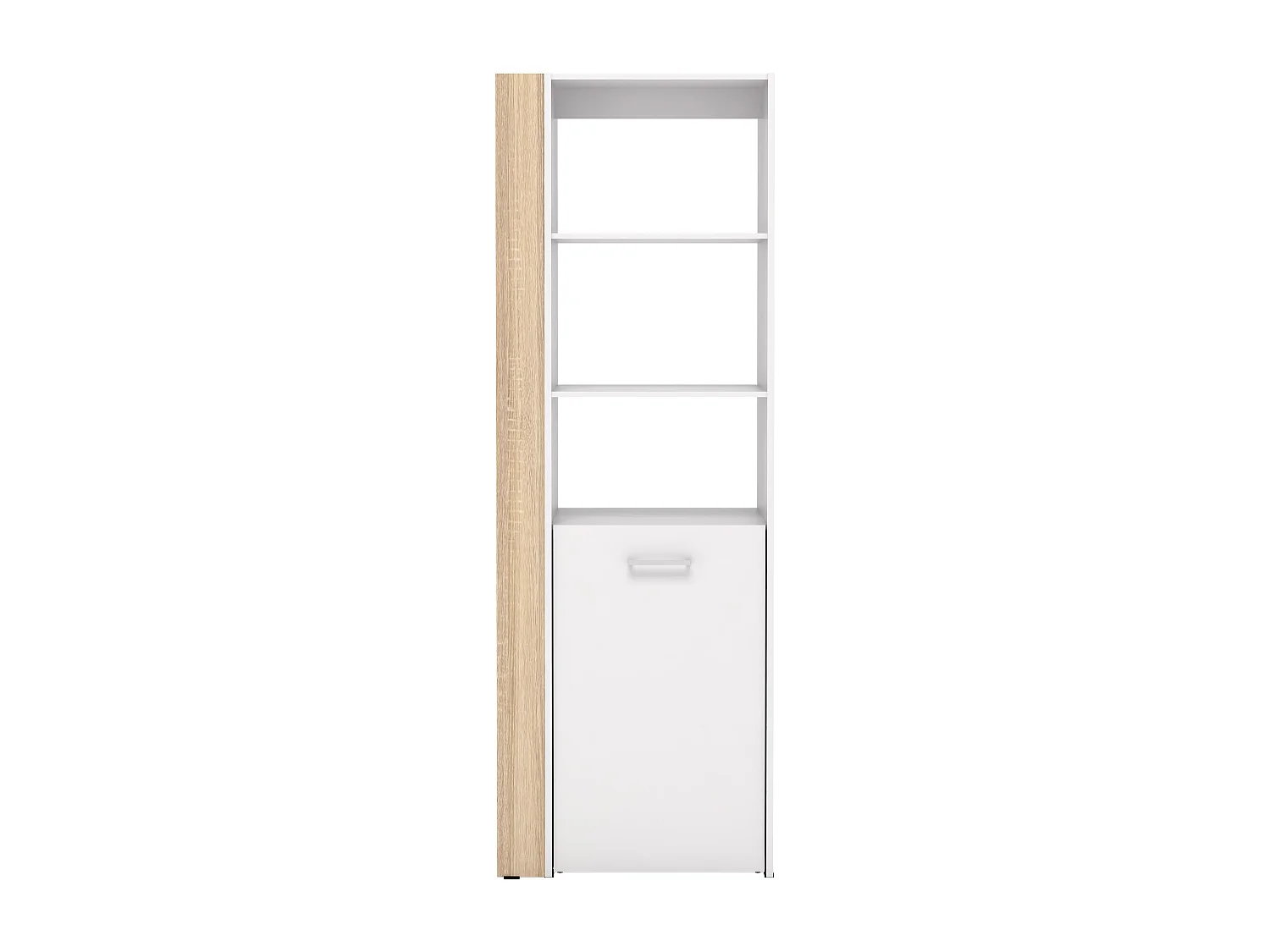 Wohnwand mit Schreibtisch - beliebig kombinierbar - 10 Regalfächer - Holzfarben & Weiß - TUPELIO