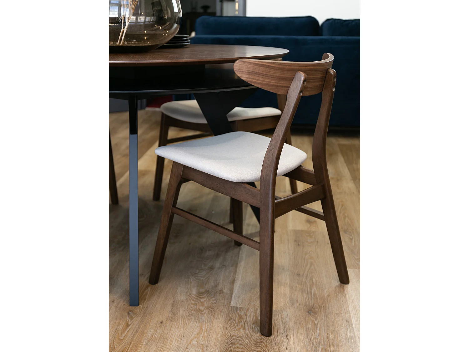 Chaise en bois - noyer/beige - GOODDLY