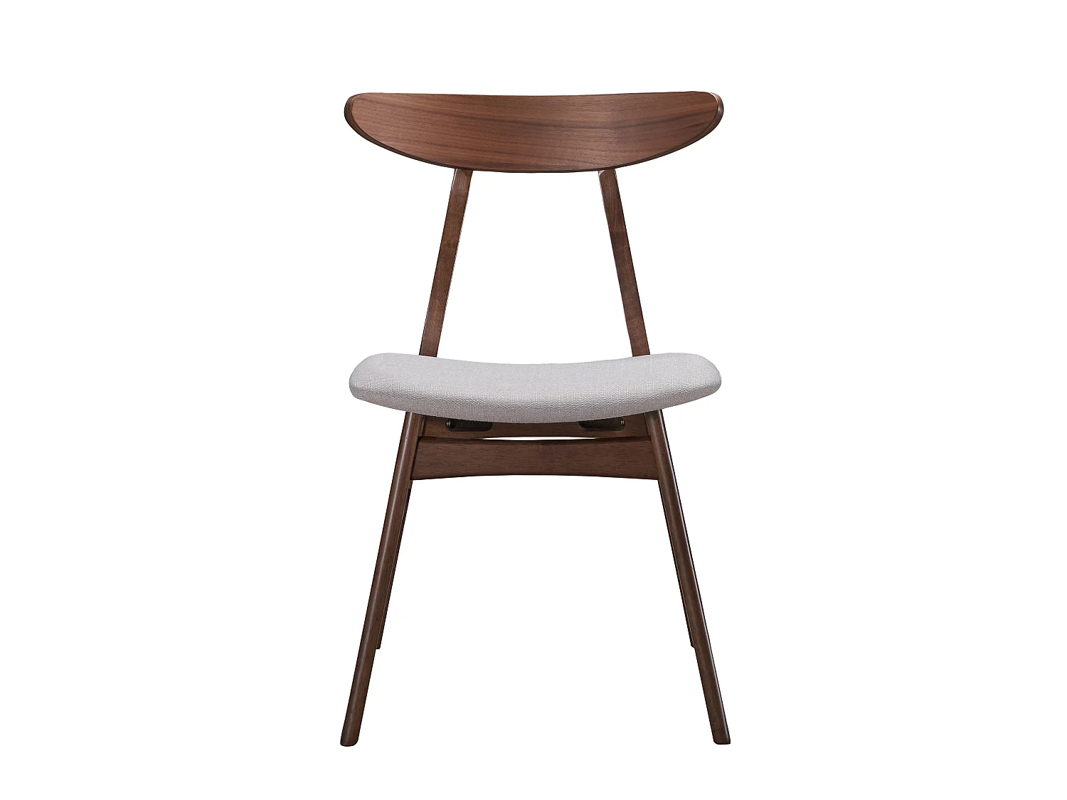 Houten stoel - walnoot/beige - GOODDLY