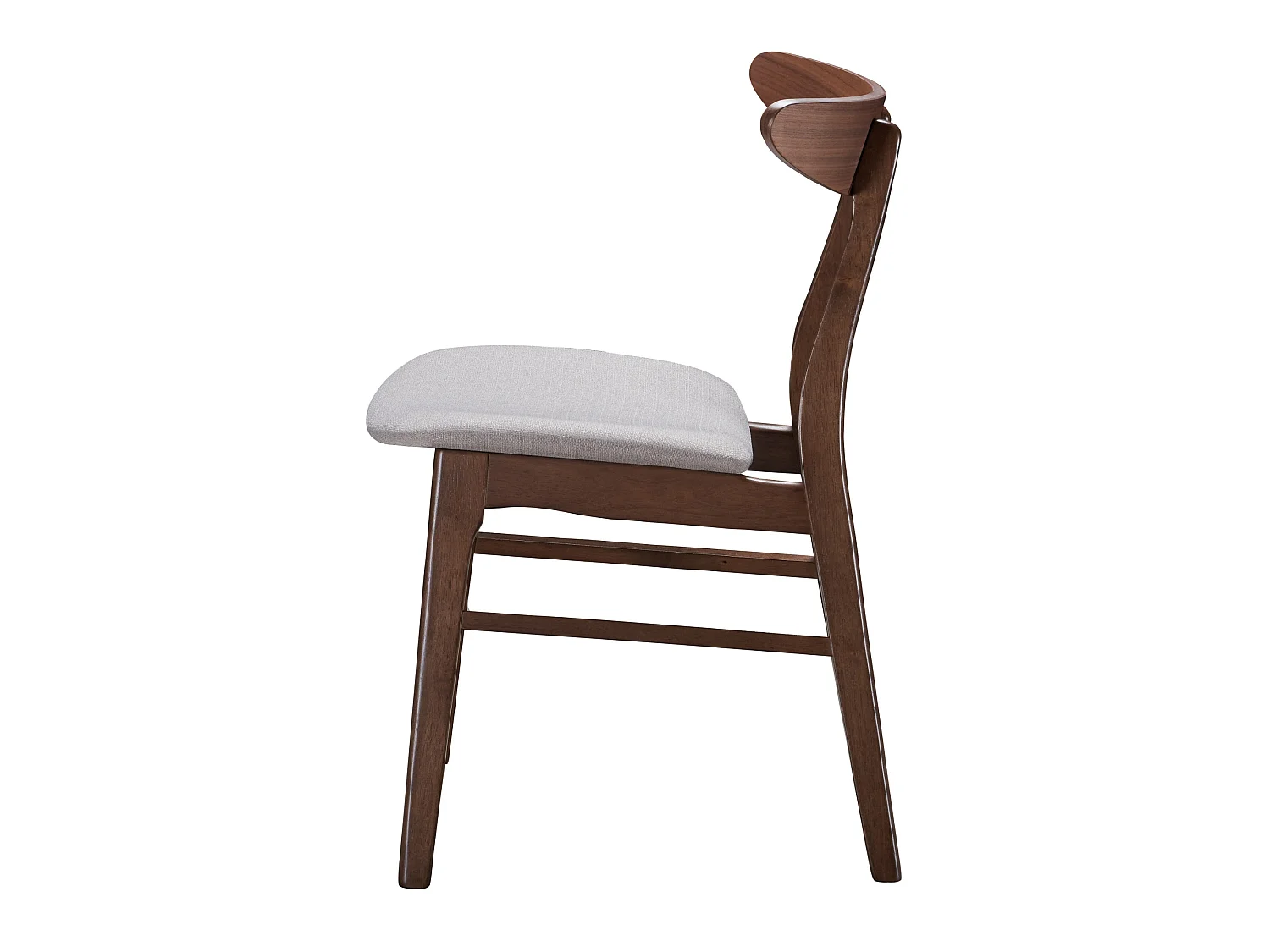 Houten stoel - walnoot/beige - GOODDLY