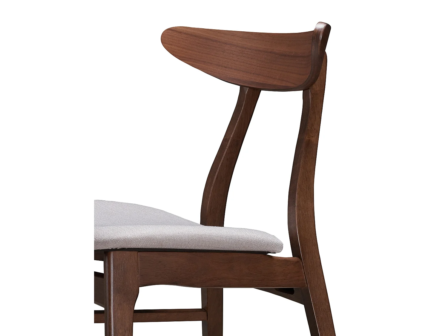 Houten stoel - walnoot/beige - GOODDLY