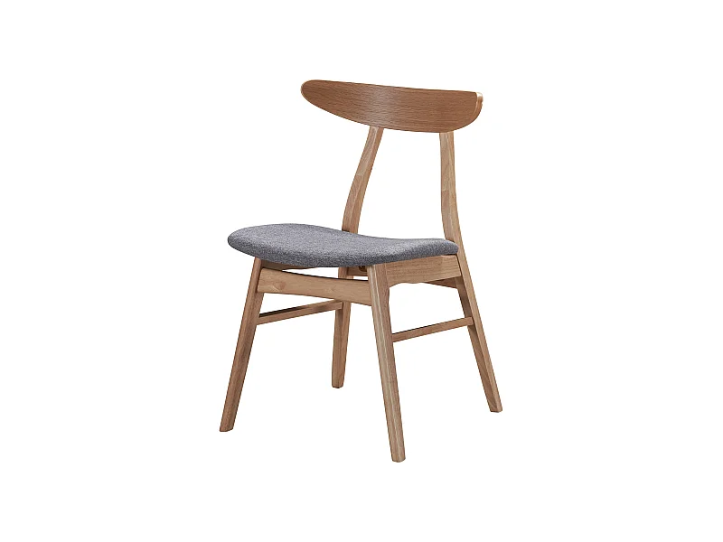 Holzstuhl - Eiche natur/grau - GOODDLY