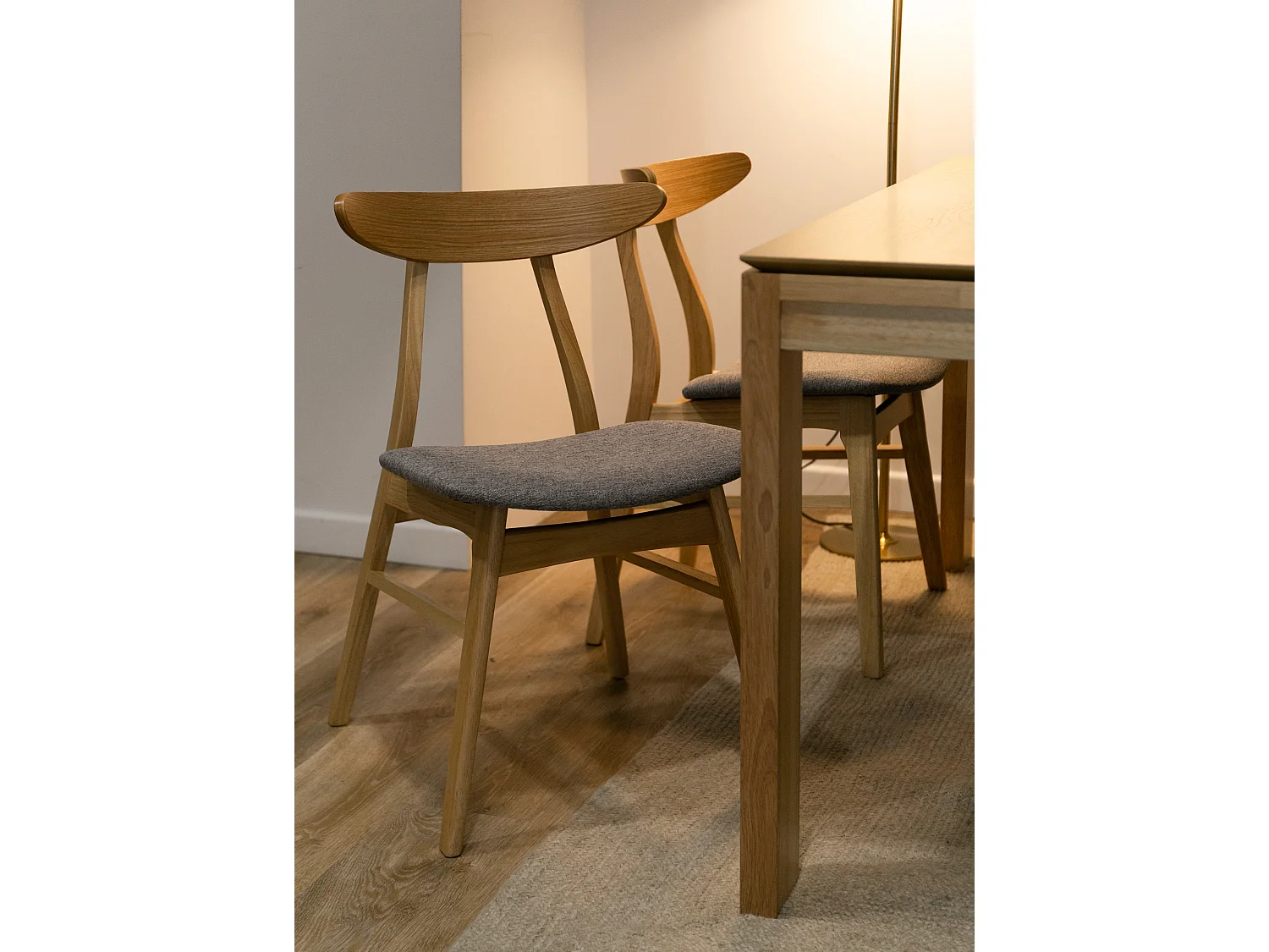 Sedia di legno - rovere naturale/grigio - GOODDLY