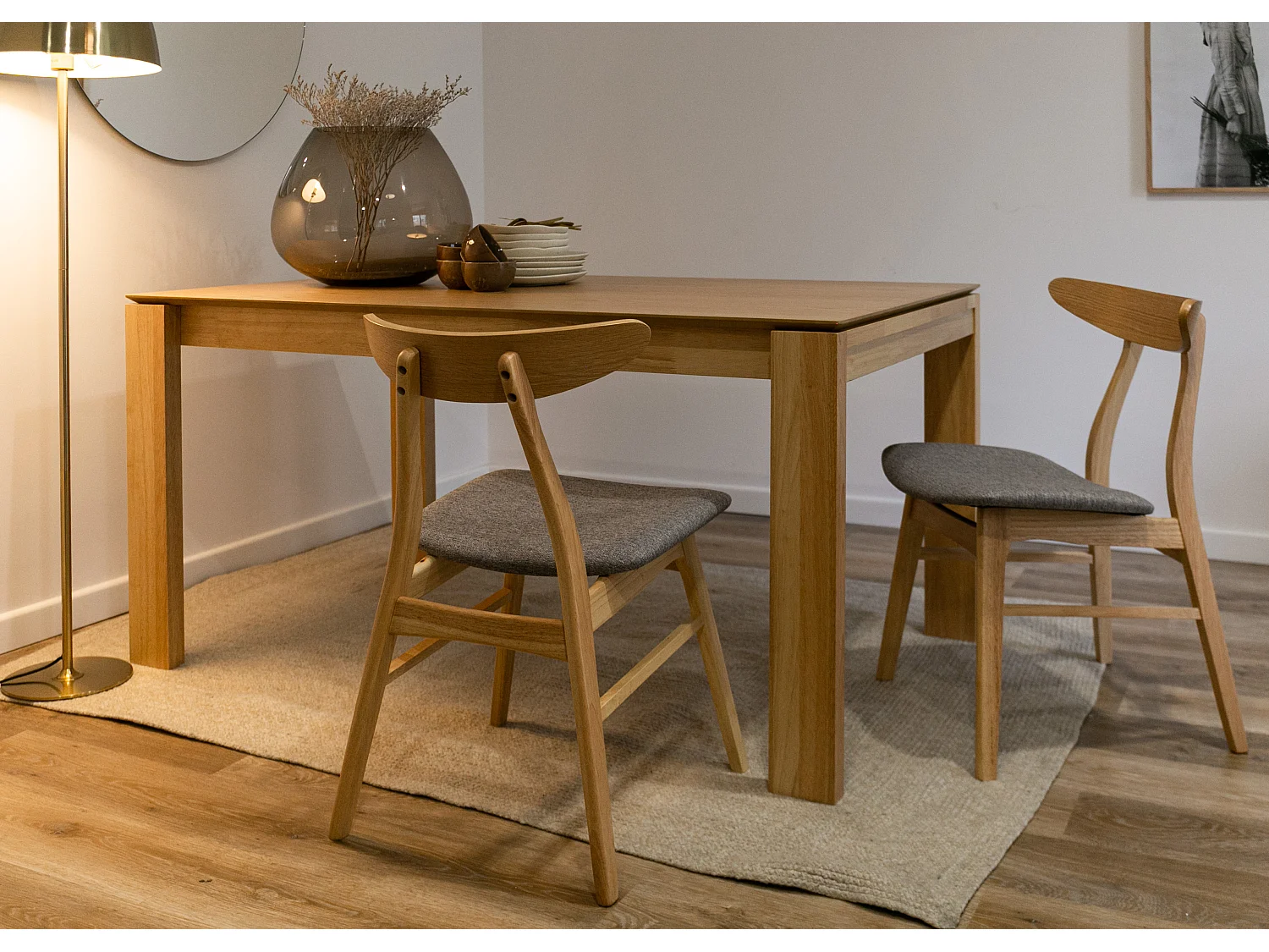 Sedia di legno - rovere naturale/grigio - GOODDLY