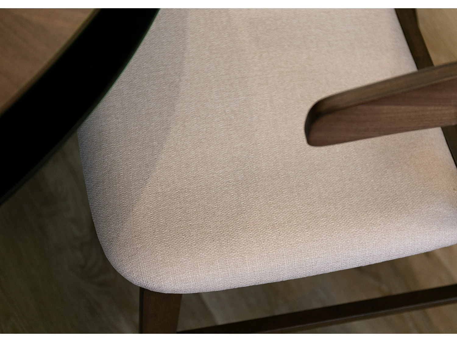 Chaise en bois - noyer/beige - PANIZE