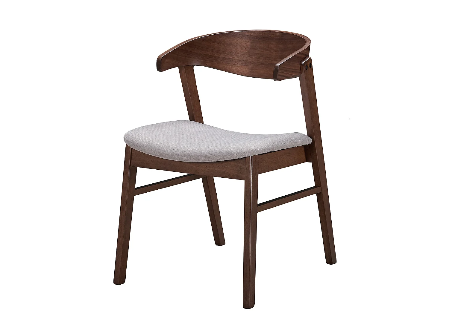 Holzstuhl - Walnuss/Beige - PANIZE