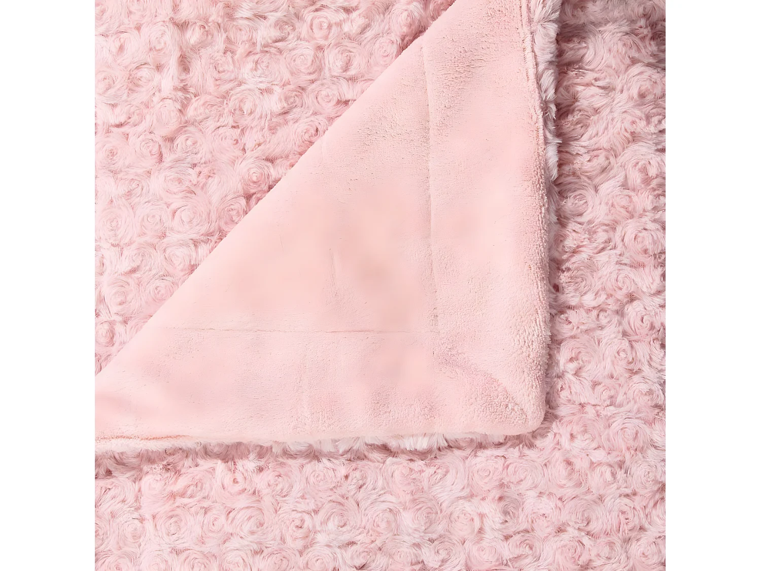 Plaid, couverture en polyester coloris rose clair -  L.  160  x P.  120  x H.  2 cm