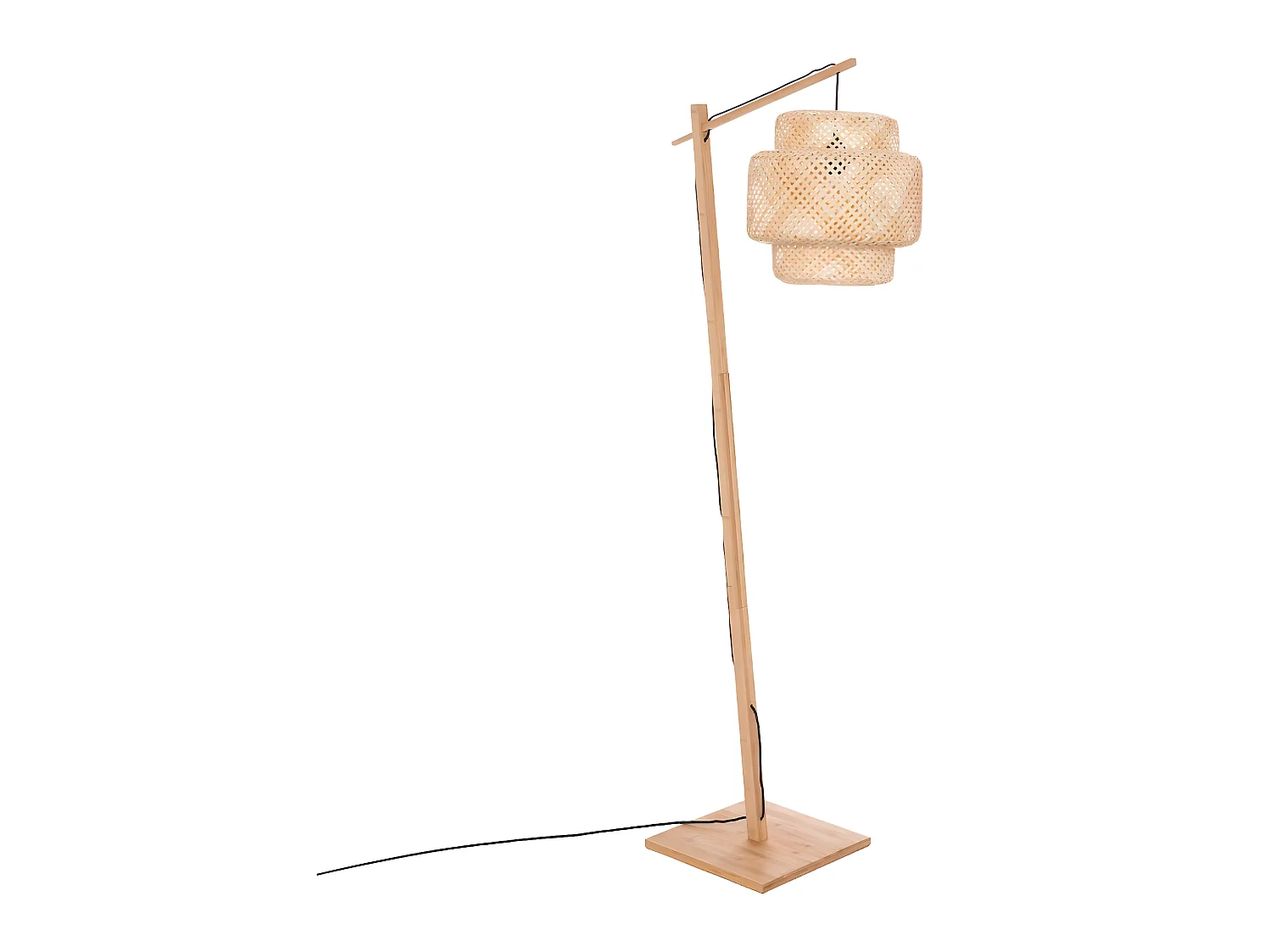 Lampe à poser, lampadaire en bambou coloris beige  - diamètre 36 x Hauteur 171,5 cm