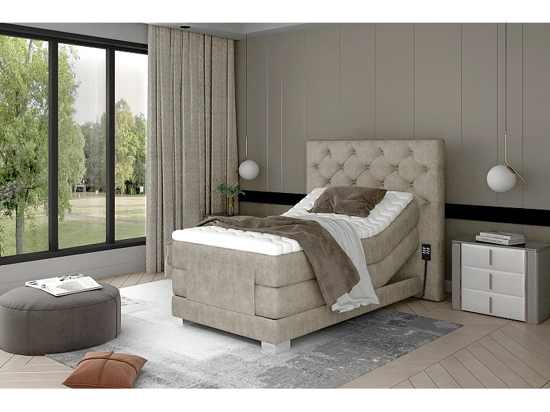 Boxspringbett Chestic ESS (90x200)/Stoff-Beige