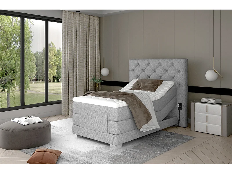 Box Spring Letto Chestic ESS (90x200)/Tessuto-Grigio