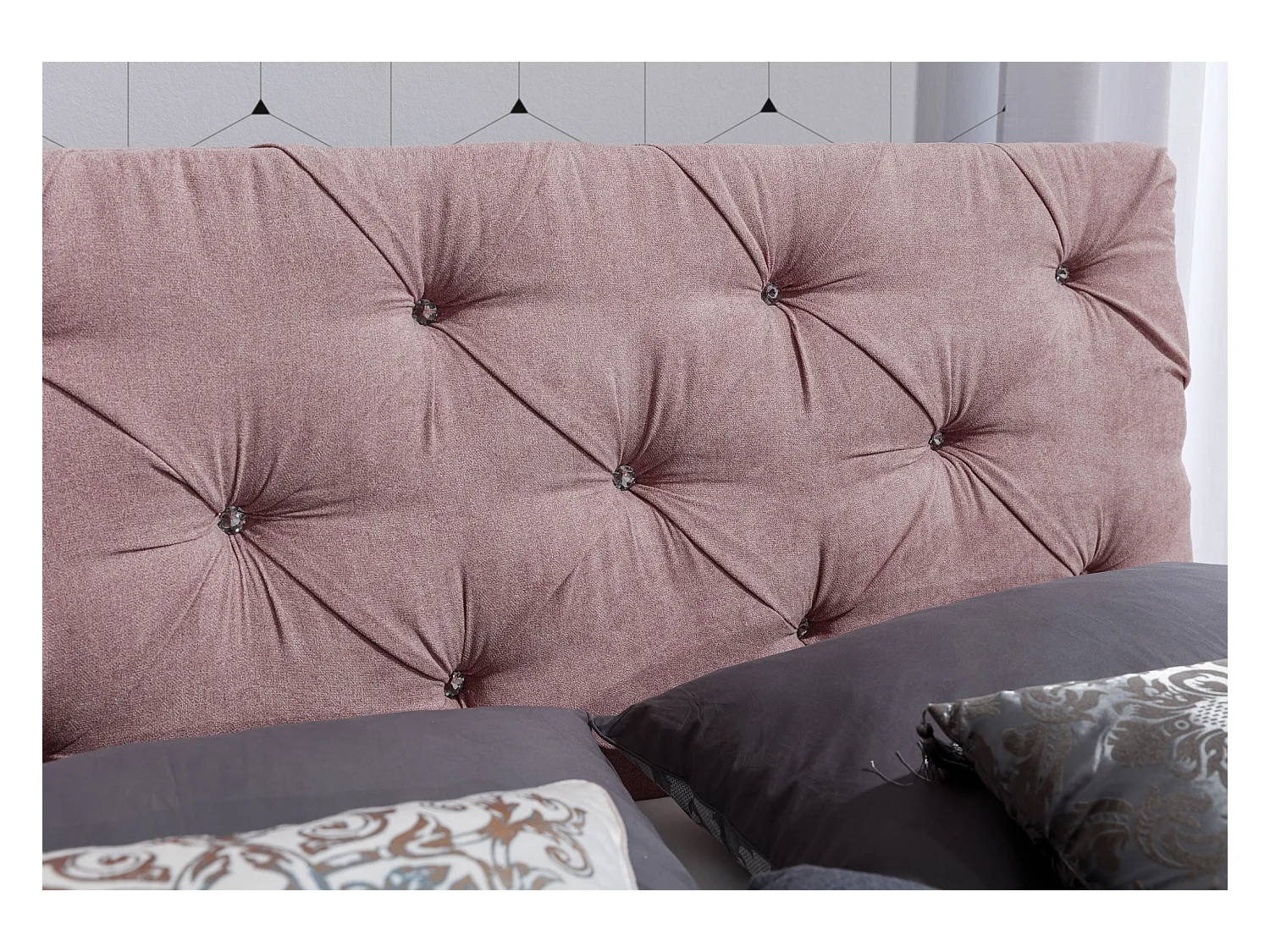Boxspringbett Frederic M (160x200)/Stoff-Rose