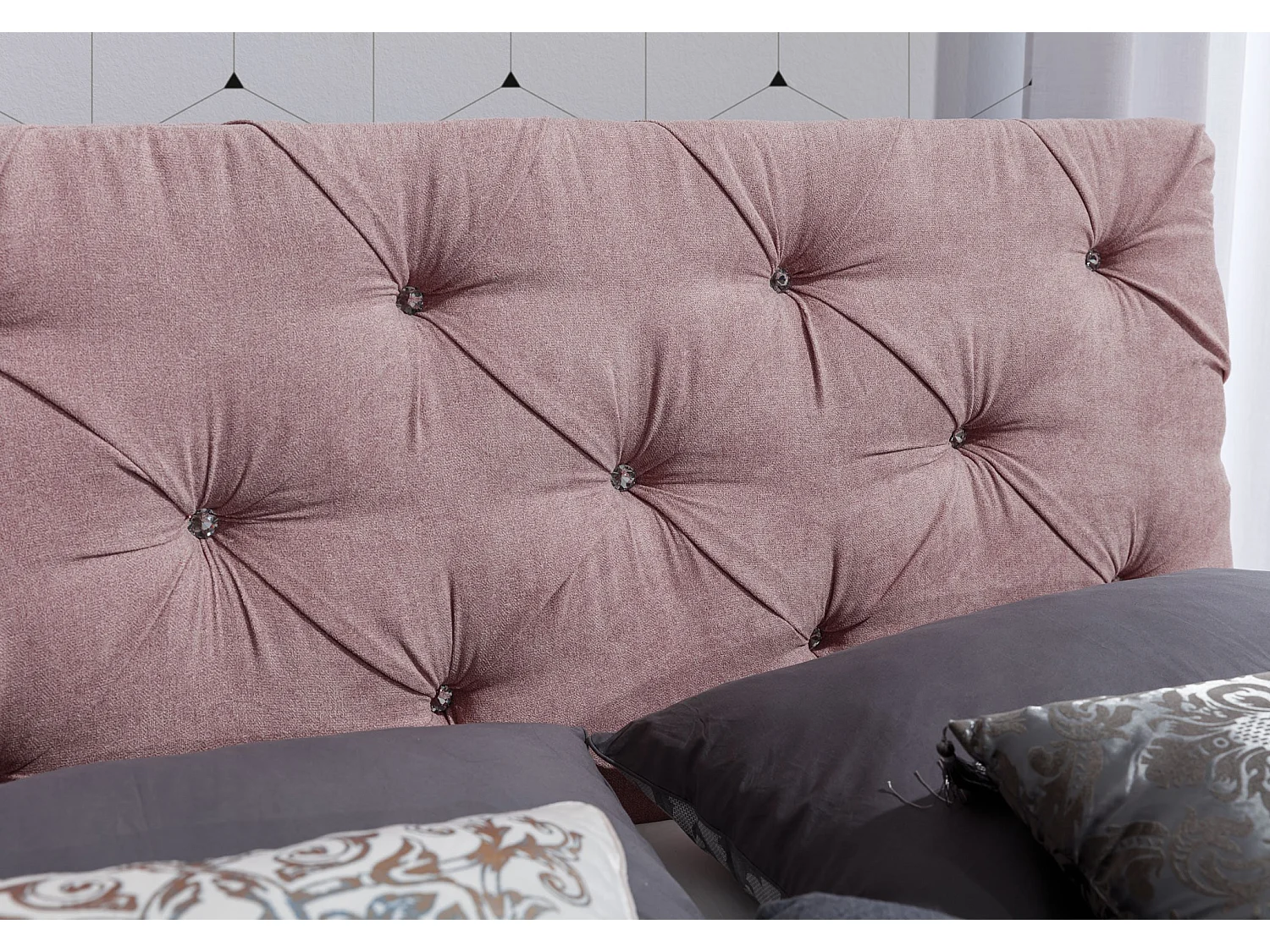 Boxspringbett Frederic M (160x200)/Stoff-Rose