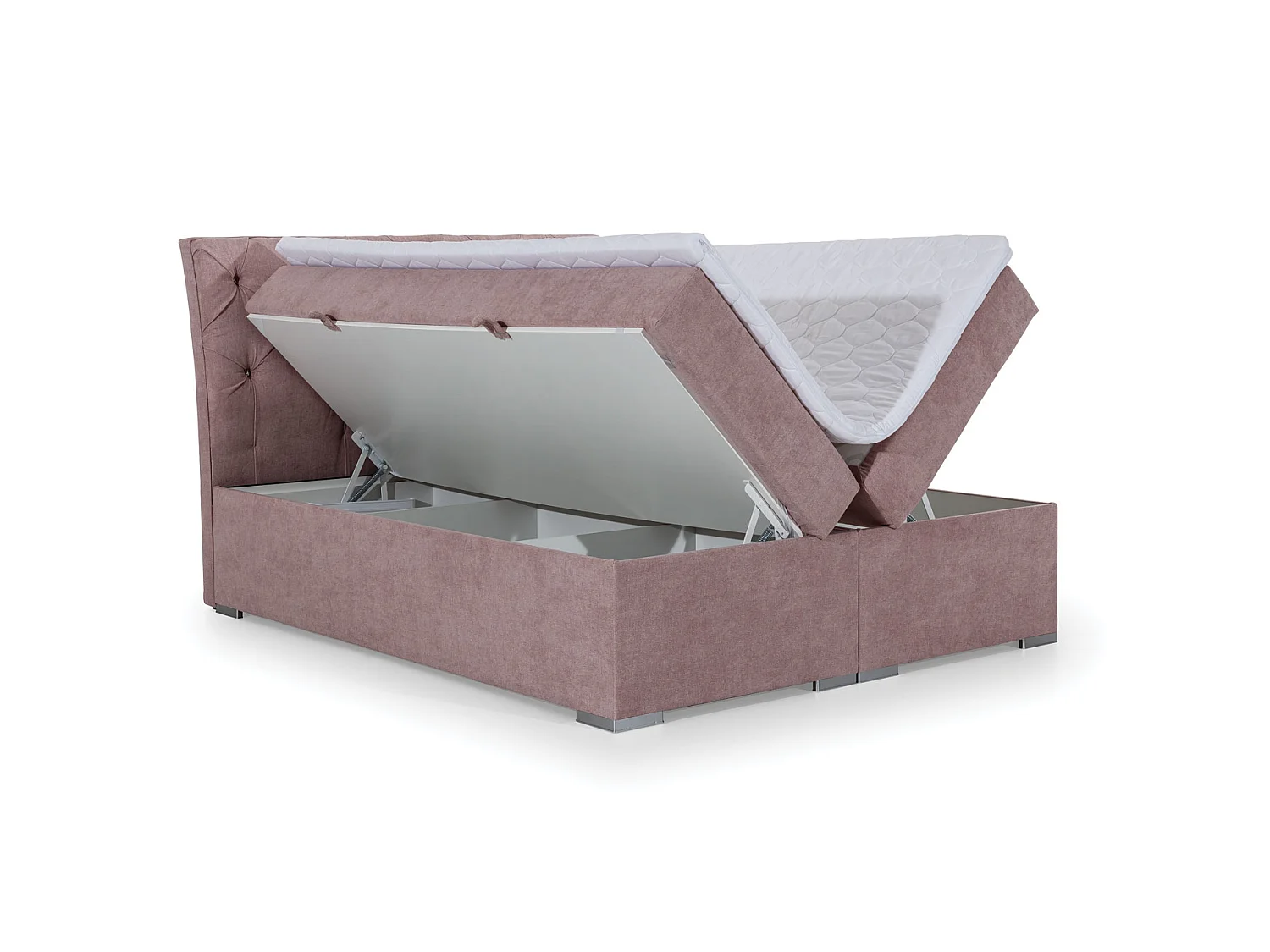 Box Spring Letto Frederic M (160x200)/Tessuto-Grigio