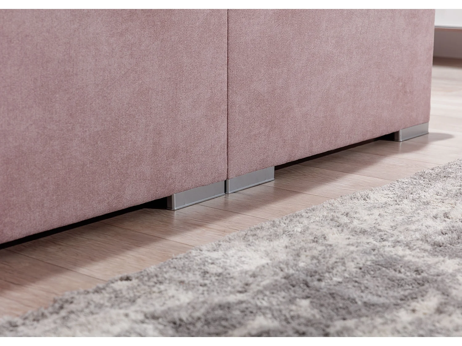 Box Spring Letto Frederic L (180x200)/Tessuto-Rosa