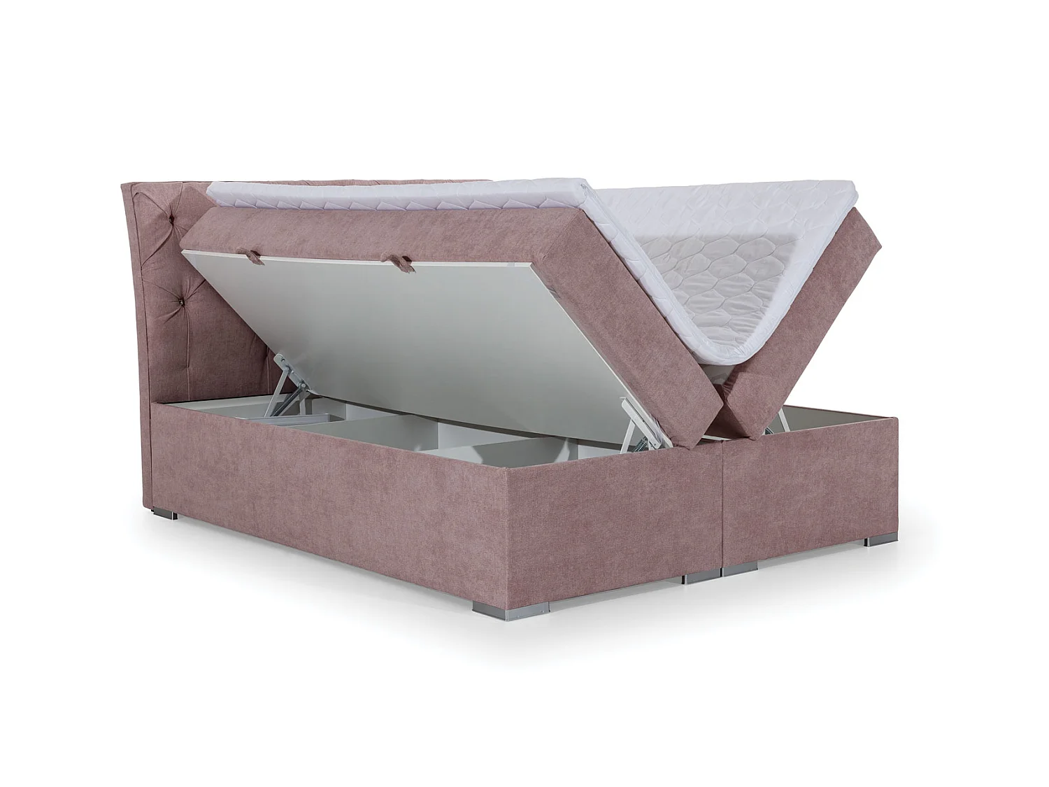 Boxspringbett Frederic S (140x200)/Stoff-Schwarz