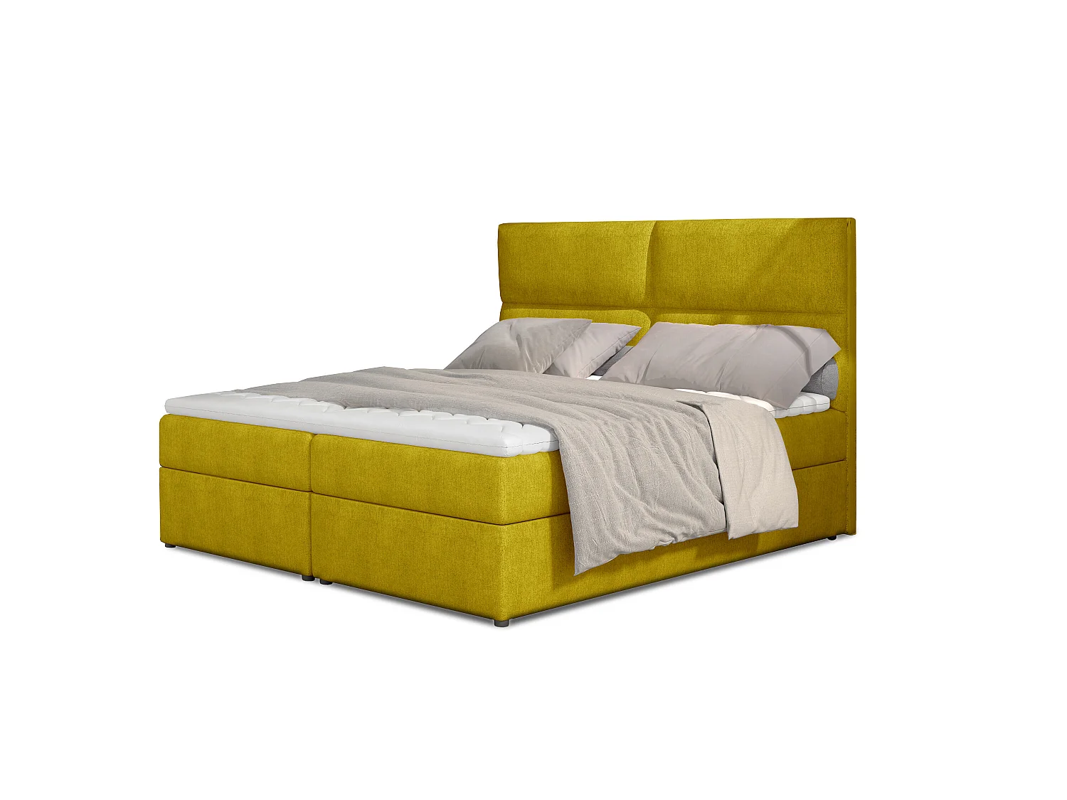 Boxspringbett Clivia L (180x200)/Stoff-Gelb
