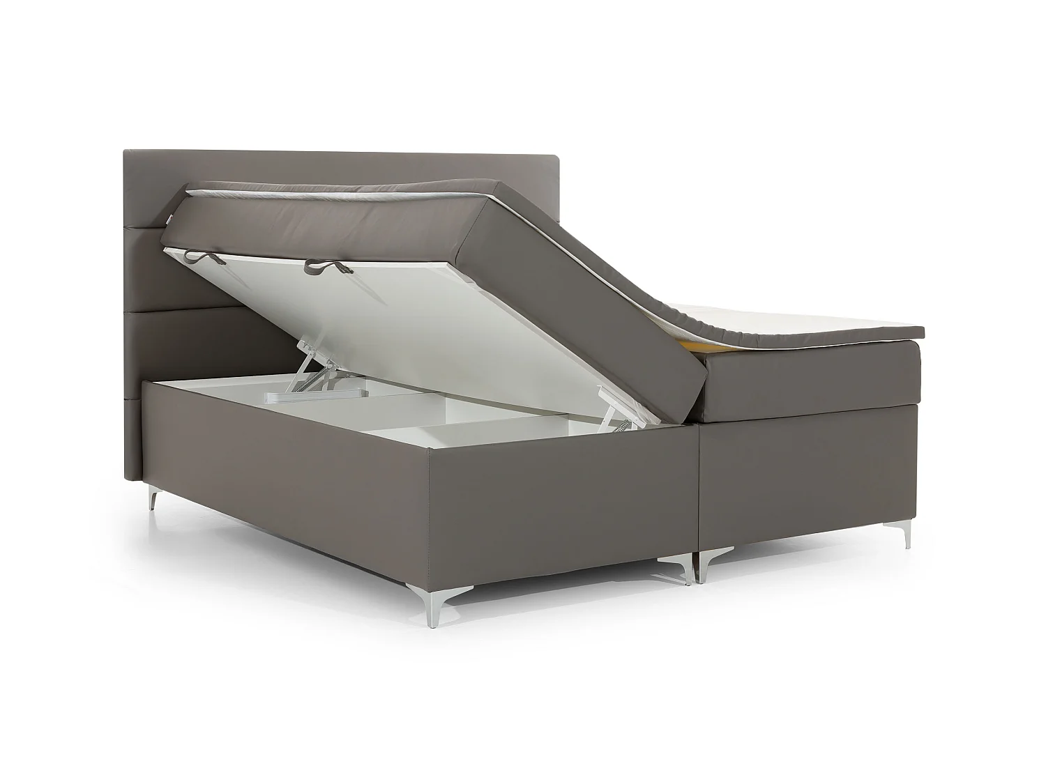 Box Spring Lit Grosso L (180x200)/Tissu-Gris