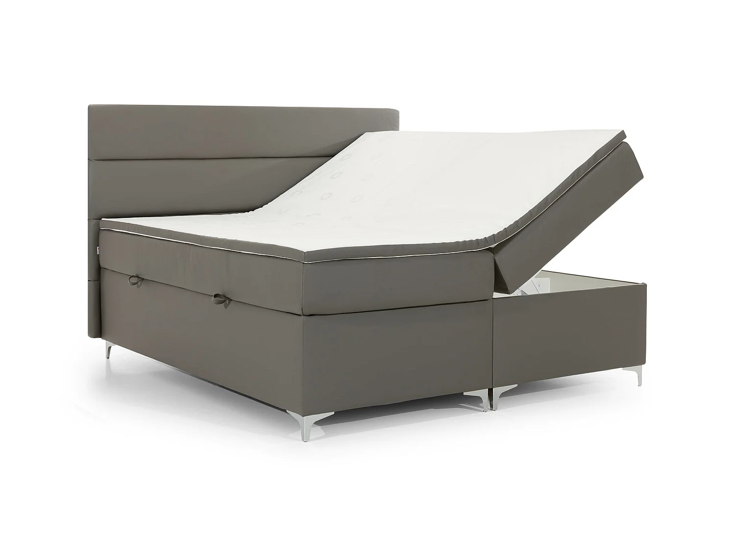 Box Spring Lit Grosso L (180x200)/Tissu-Gris