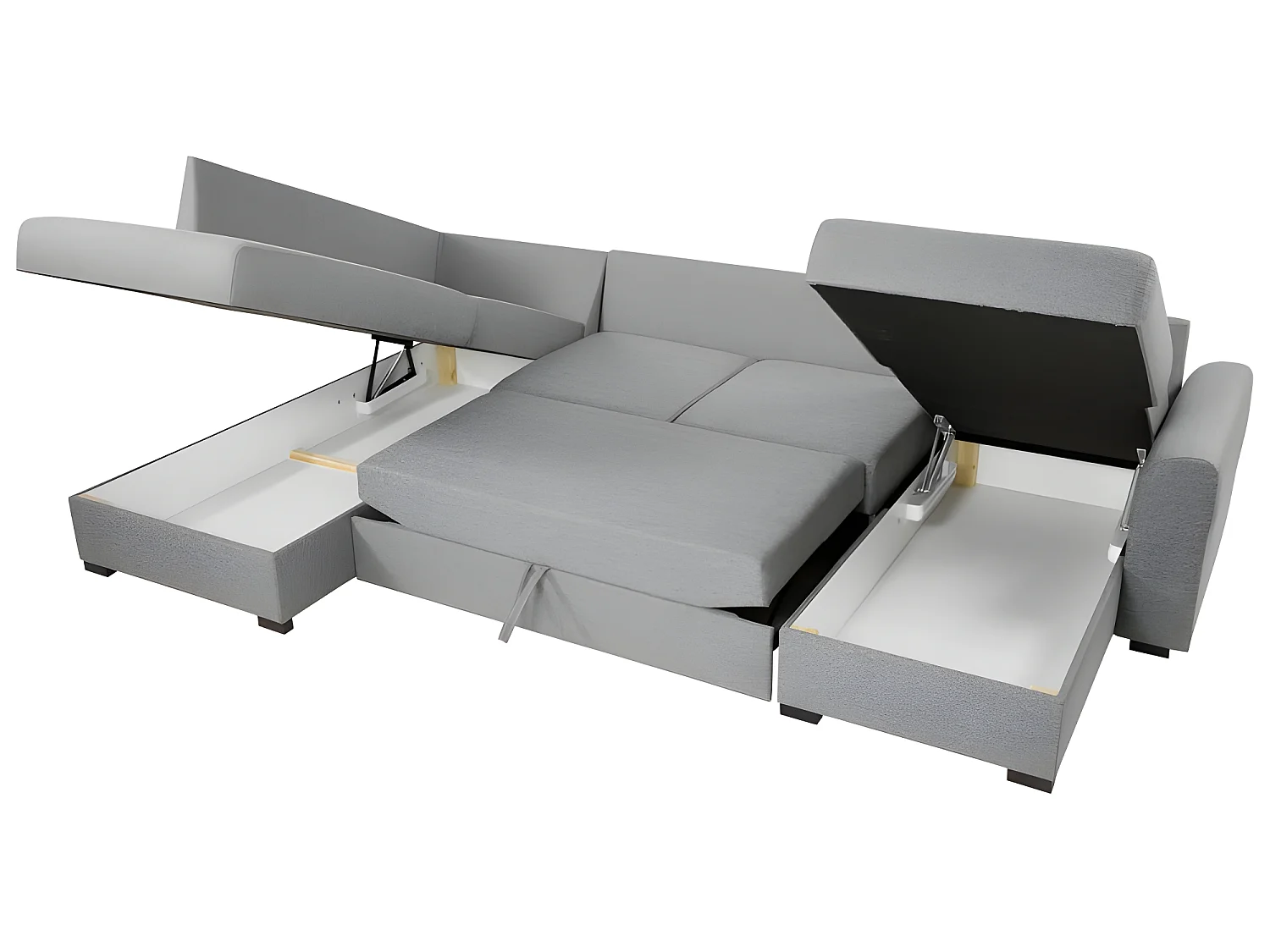 WILA converteerbare U-vormige bank haaks beige