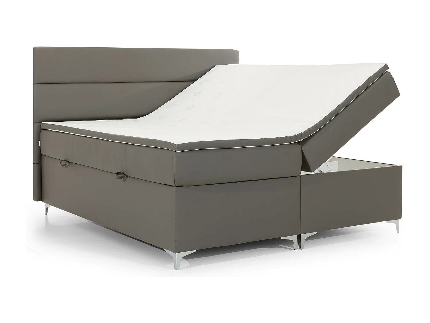 Box Spring Lit Grosso S (140x200)/Tissu-Gris