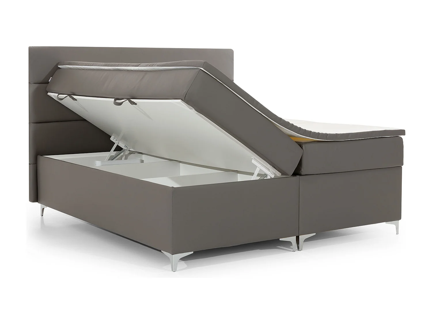 Box Spring Lit Grosso S (140x200)/Tissu-Gris