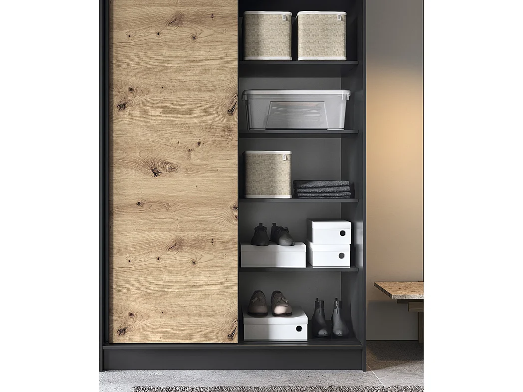 Penderie Artinero Basic (120cm) /Marron&Noir/ En Stock