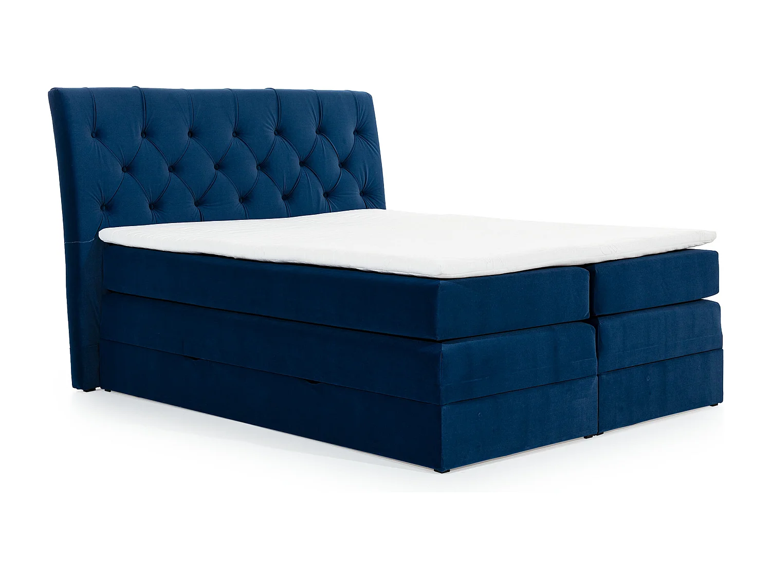 Box Spring Letto Westwood L (180x200)/Tessuto-Blu