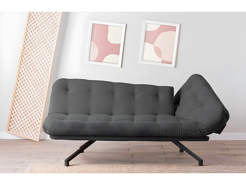 Chaiselongue Coxy/Tessuto-Velluto/Antracite