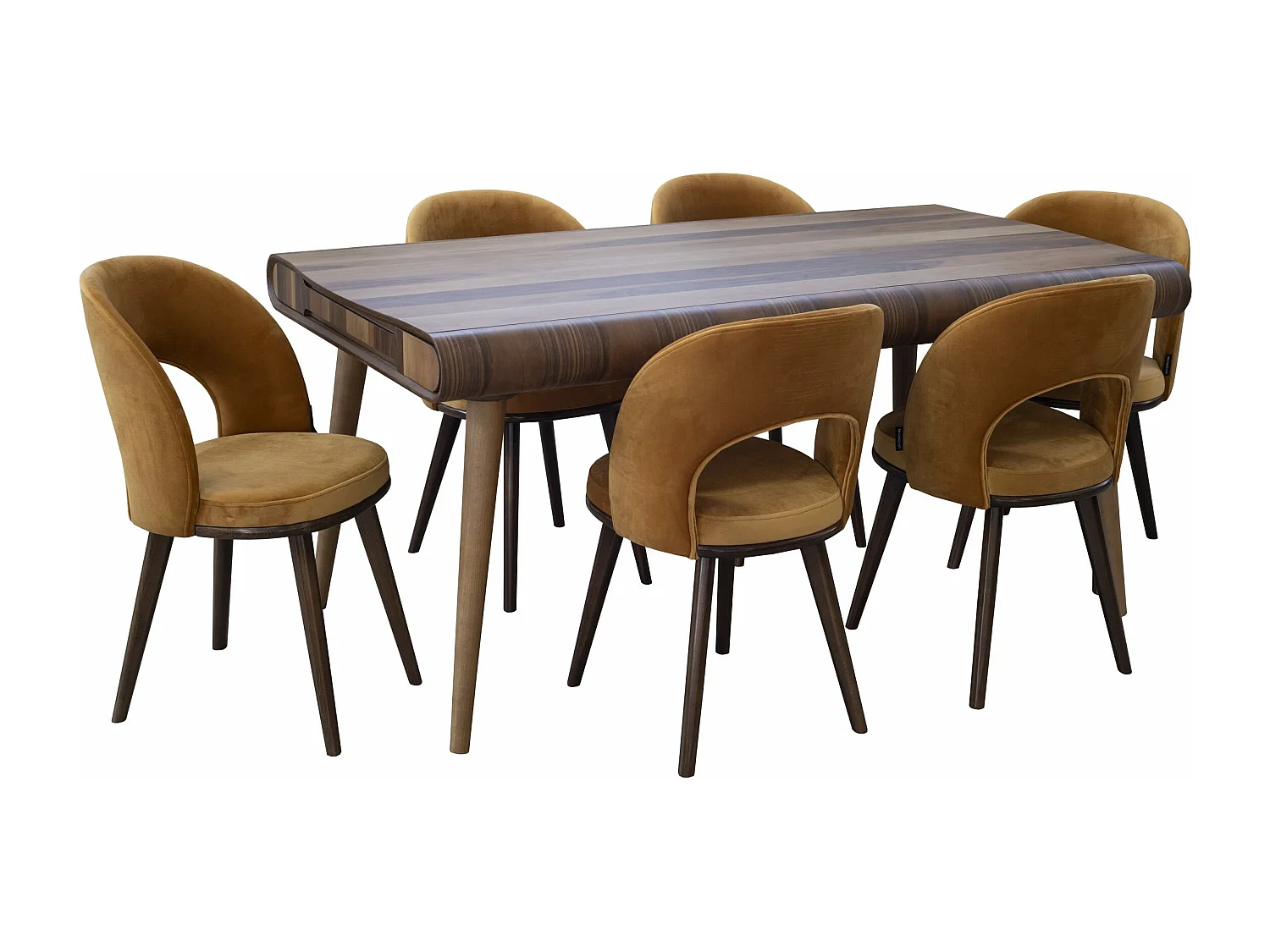 Chaise Coni/Tissu/Marron