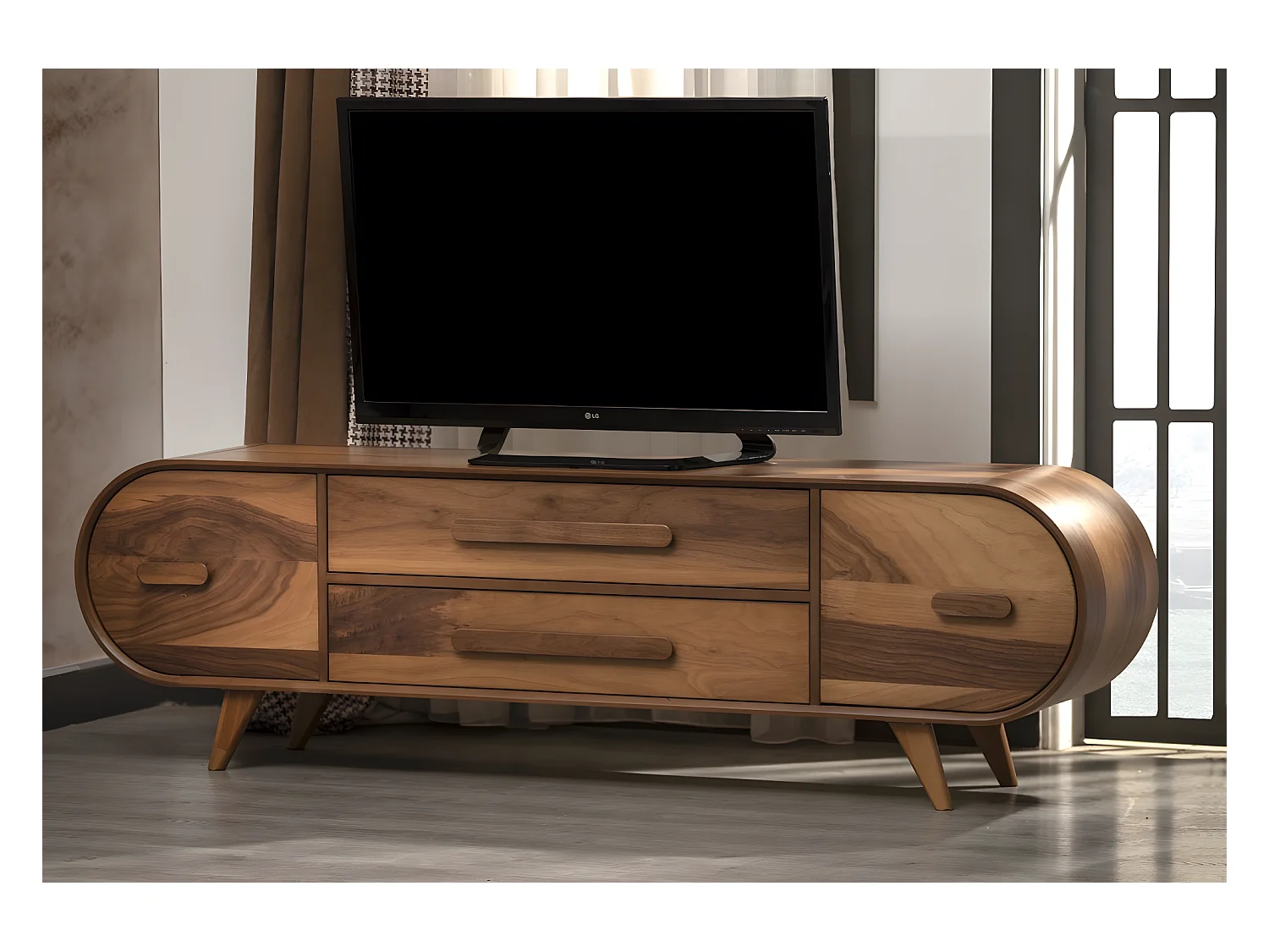 TV Lowboard 2009/MDF&Furnier/Braun