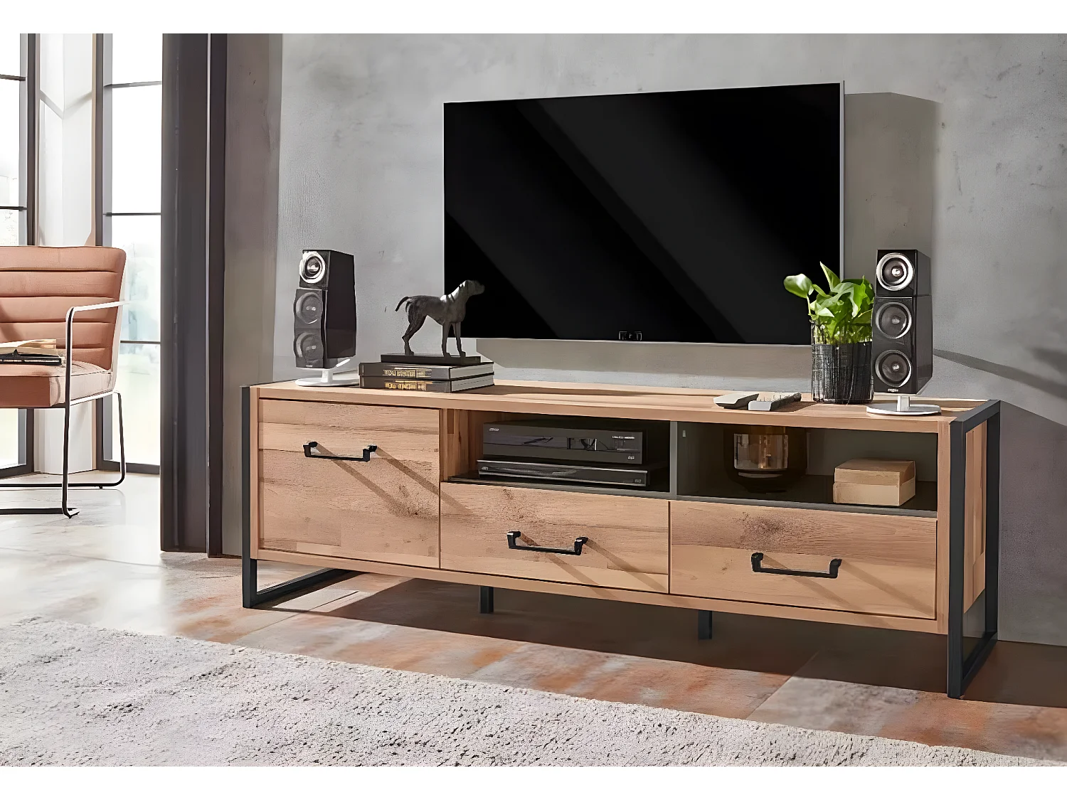 TV Lowboard Hud/Braun&Schwarz