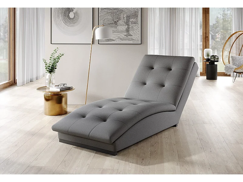 Chaiselongue Chestro/Tissu/grise