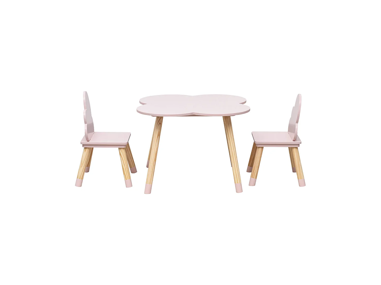 Ensemble Table et 2 Chaises pour Enfants en MDF Pin Rose pour Chambre d'Enfant