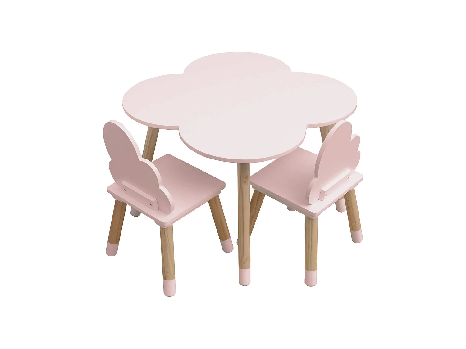 Ensemble Table et 2 Chaises pour Enfants en MDF Pin Rose pour Chambre d'Enfant