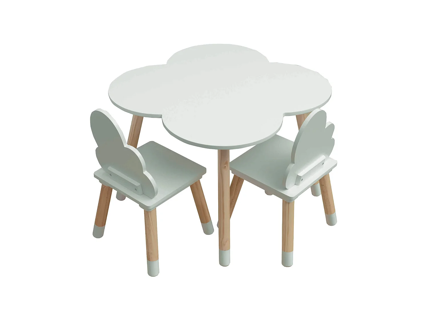 Table et 2 Chaises pour Enfants en MDF Pin Vert pour Chambre d'Enfant Salle de Jeux