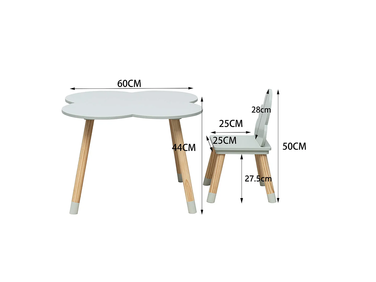Table et 2 Chaises pour Enfants en MDF Pin Vert pour Chambre d'Enfant Salle de Jeux