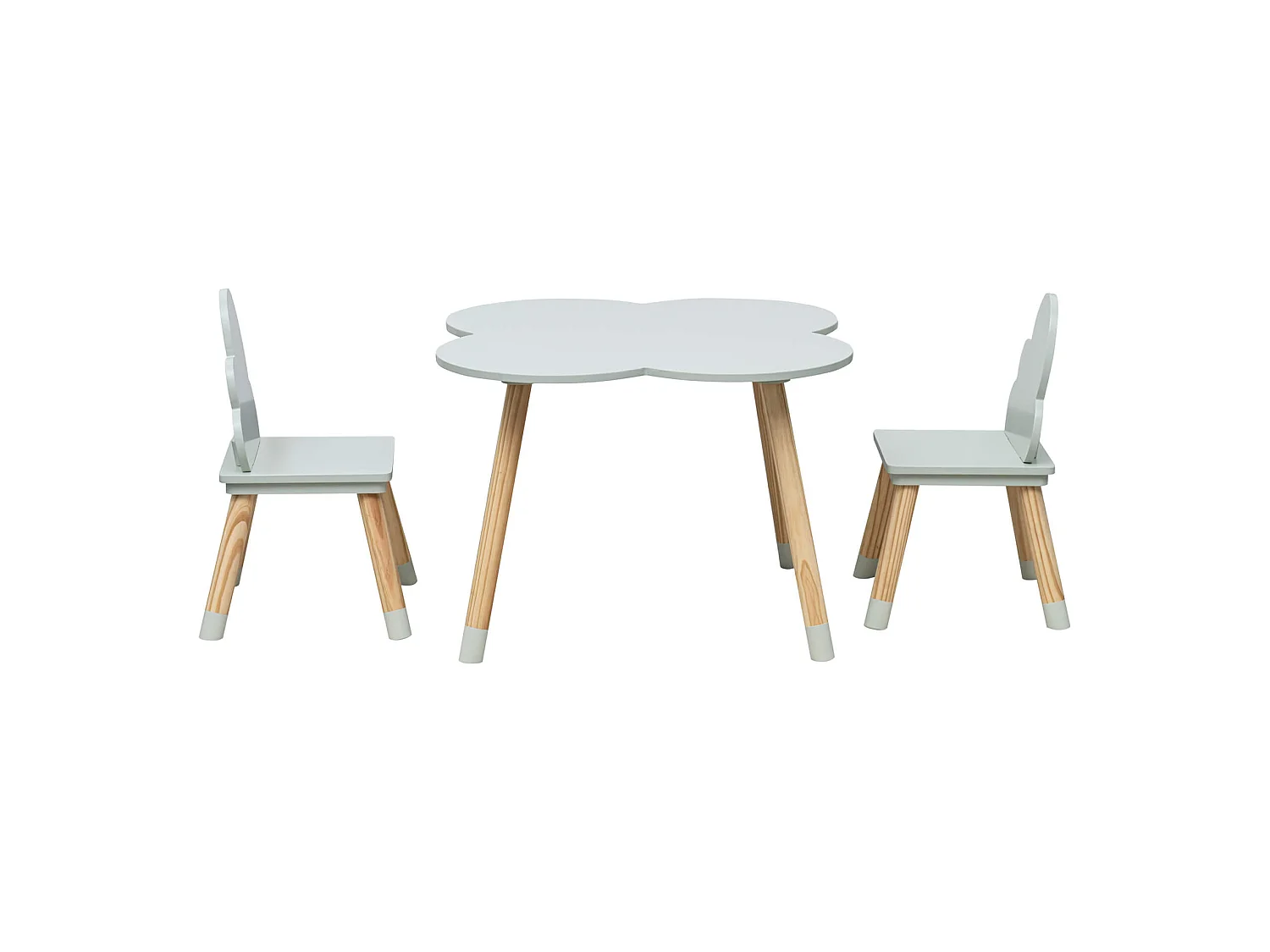 Table et 2 Chaises pour Enfants en MDF Pin Vert pour Chambre d'Enfant Salle de Jeux