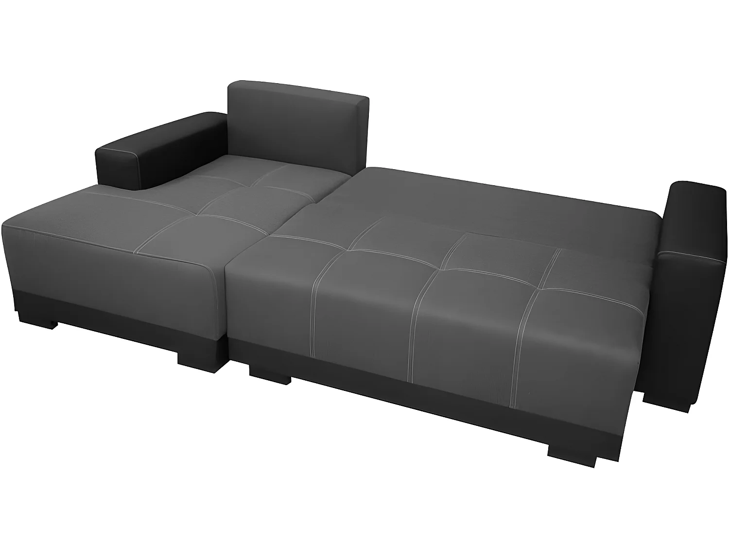 Canapé d'angle convertible DALLIA angle gauche gris et noir