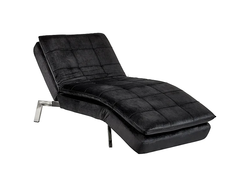 Szezlong LOIRET Welur Czarny