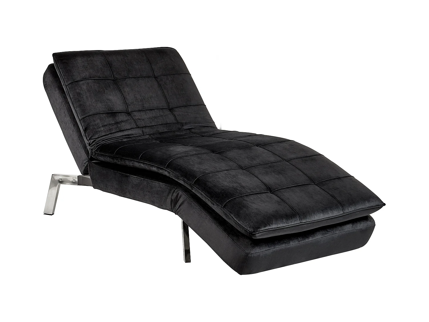 Chaise longue LOIRET Velours Noir