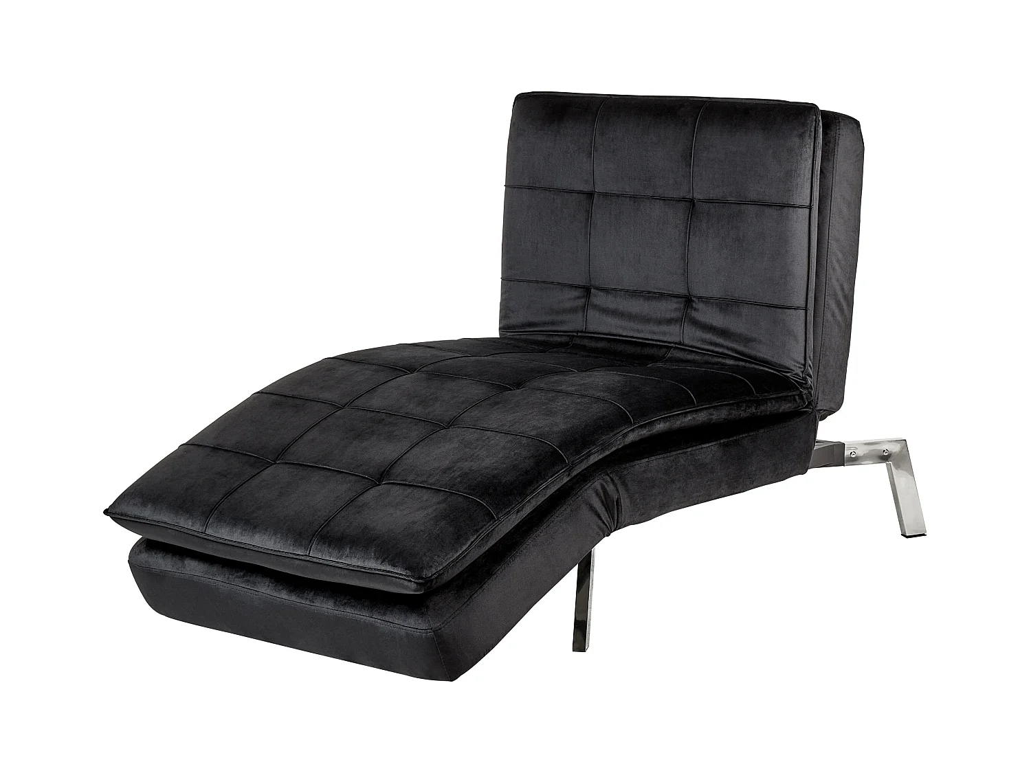 Chaiselongue LOIRET Samtstoff Schwarz