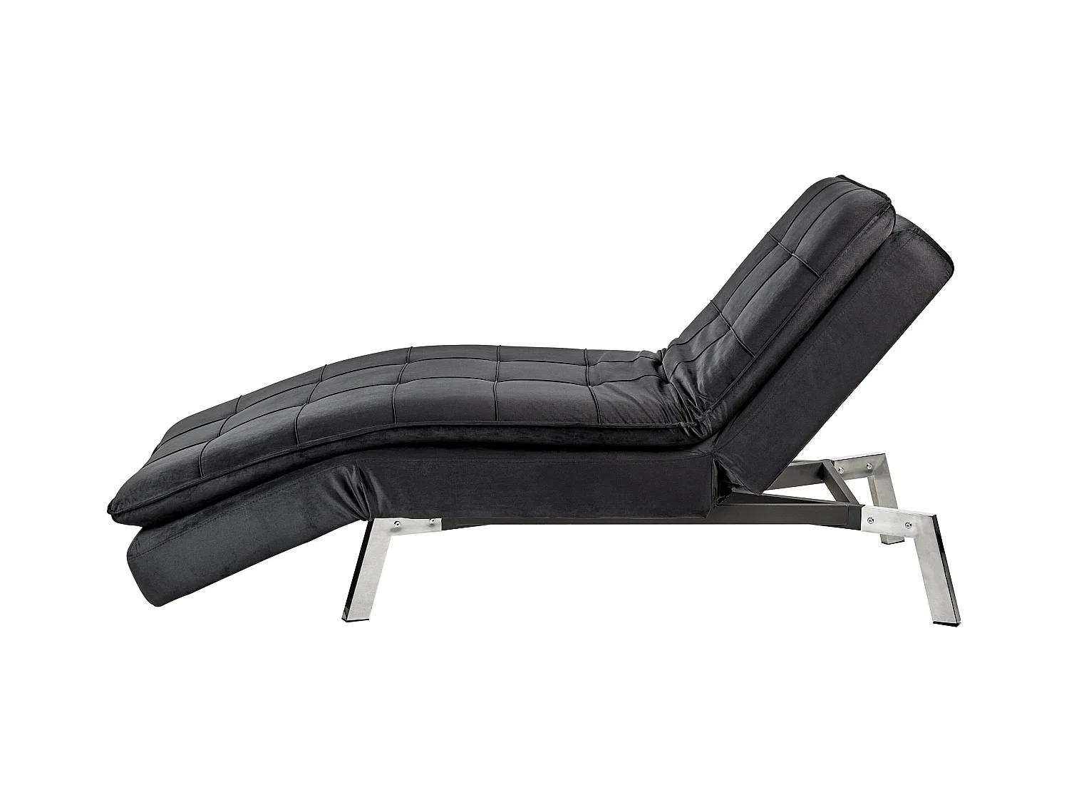 Chaiselongue LOIRET Samtstoff Schwarz