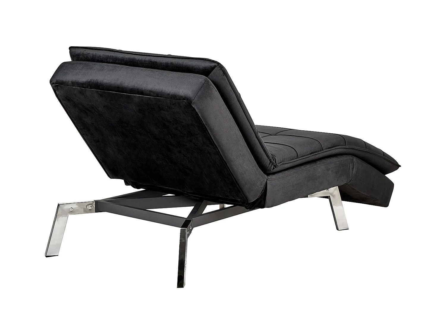 Chaiselongue LOIRET Samtstoff Schwarz