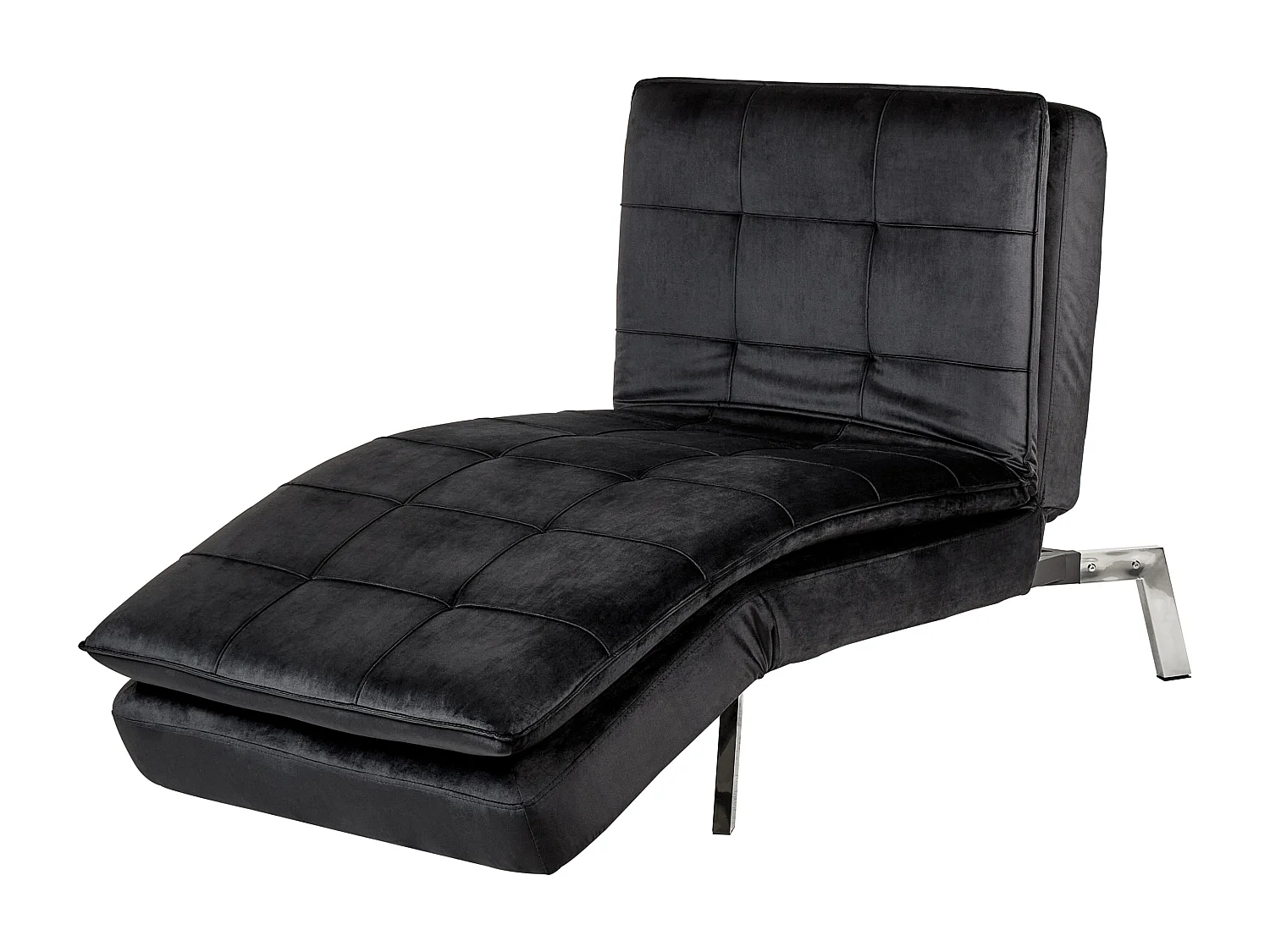 Chaise longue LOIRET Velours Noir